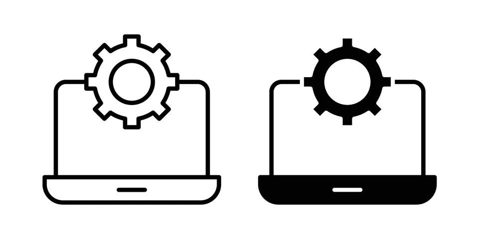 Software Engineering icon linear versions pack on white background イラスト素材