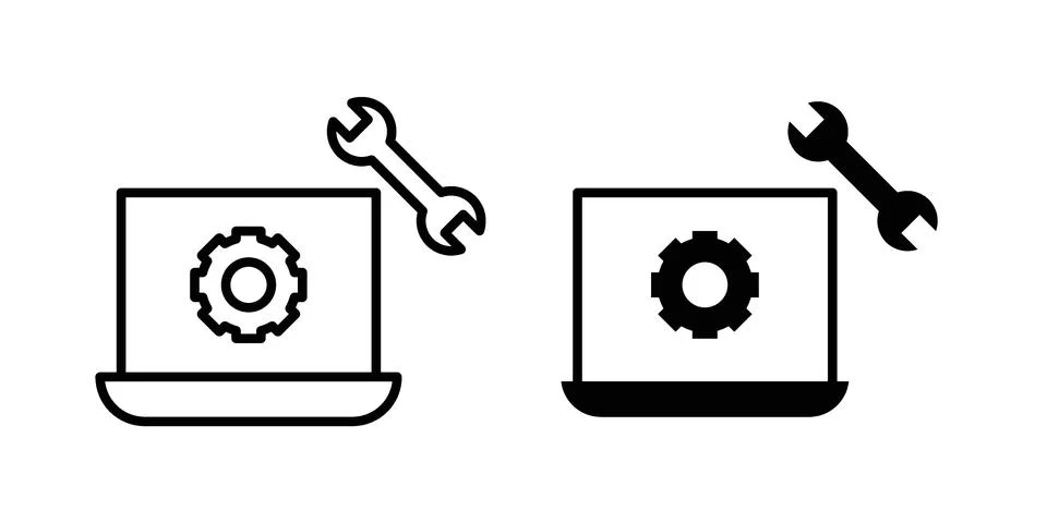 Software Engineering icon set modern line and solid style collection. 库存插图