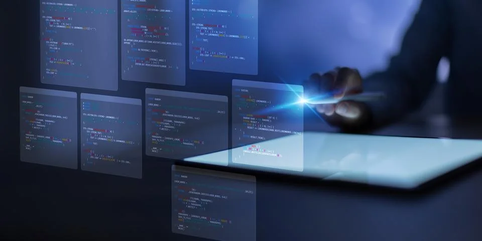 Software Engineering Interface Demonstrating Structured Code Development and  Stock-Fotos