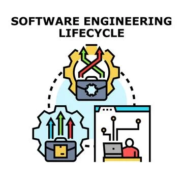 Software engineering lifecycle developing digital technology solution Stock-Illustration
