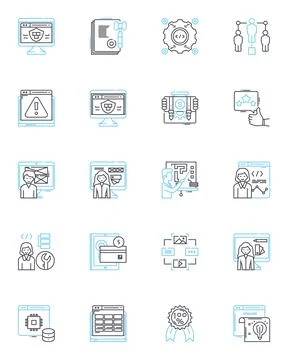 Software engineering linear icons set. Development, Programming, Testing イラスト素材