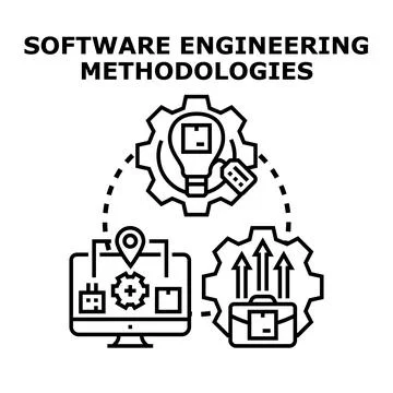 Software engineering methodologies concept illustrating development process Stock Illustration