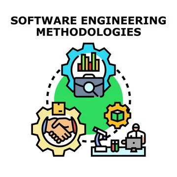 Software engineering methodologies cycle development process concept Stock Illustration