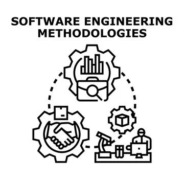 Software engineering methodologies cycle development process concept Stock Illustration
