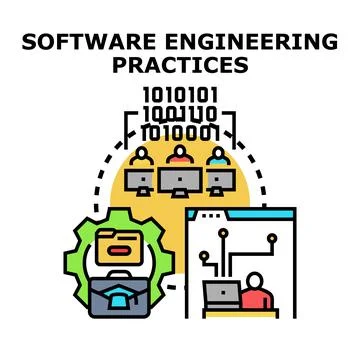 Software engineering practices development and it solutions Stock Illustration