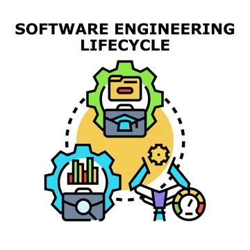 Software engineering project development lifecycle process Stockillustratie