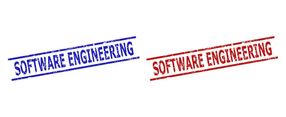 SOFTWARE ENGINEERING Seals with Corroded Texture and Parallel Lines Illustrazione stock