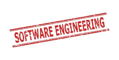 SOFTWARE ENGINEERING Stamp Seal with Corroded Style and Double Parallel Lines Stock Illustration