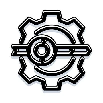 Software engineering system configuration gear icon Stock Illustration