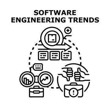 Software engineering trends and agile development process イラスト素材