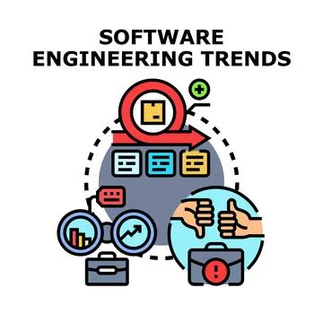 Software engineering trends and agile development process 库存插图