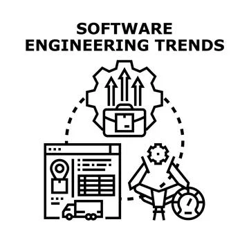 Software engineering trends developing digital business solutions Illustrazione stock