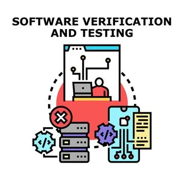 Software engineering verification testing and quality assurance Stock Illustration