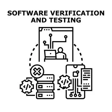 Software engineering verification testing and quality assurance Stock Illustration