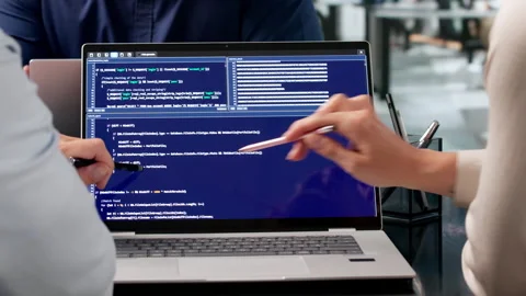 Software Engineers Collaborate Closely On Coding Secure Web Applications Stock Footage 337630469