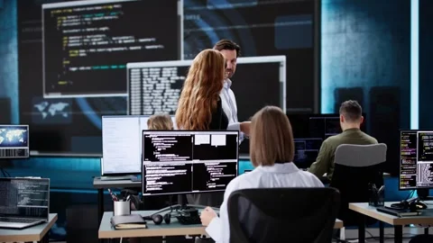 Software Engineers Developers Using Desktop Computers Stock Footage 301825019