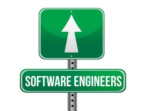 Software engineers road sign illustration design over a white background Stock Illustration