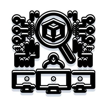 Software engineers testing analyzing developing program code Stock Illustration