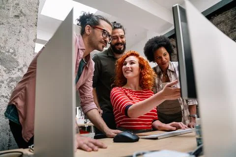 Software engineers working on project and programming in company Stock-Fotos