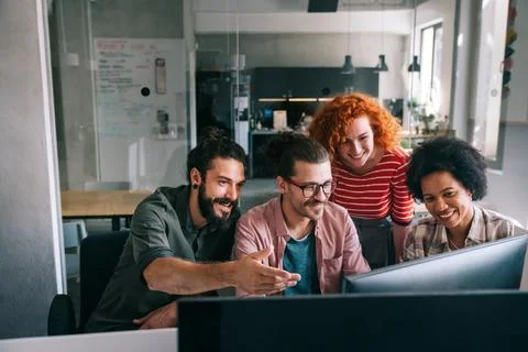 Software engineers working on project and programming in company. Startup Photos