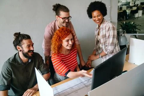Software engineers working on project and programming in company. Startup Photos