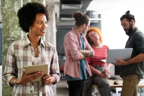 Software engineers working on project and programming in company. Startup 写真素材