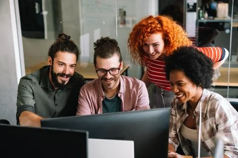 Software engineers working on project and programming in company. Startup Photos