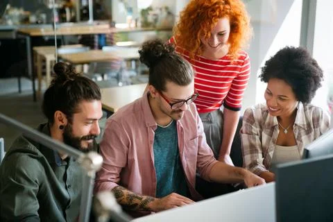 Software engineers working on project and programming in company. Startup Photos