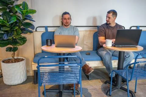 Software engineers working on project and programming in company. Business Foto stock