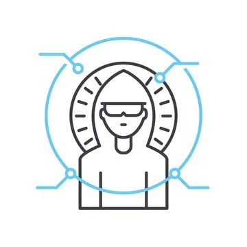 Software environment line icon, outline symbol, vector illustration, concept Stock Illustration