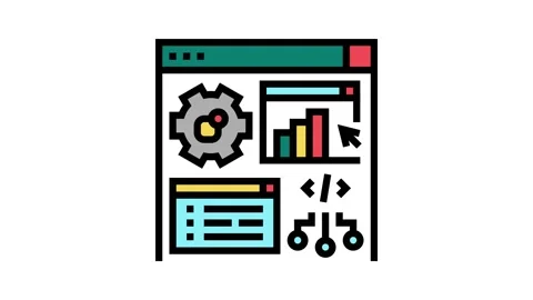 Software erp color icon animation Stock Footage 224021118