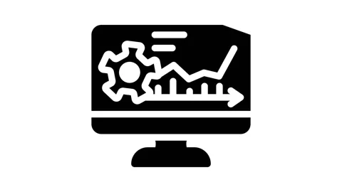 Software erp glyph icon animation Stock Footage 166386158