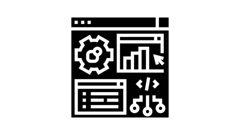 Software erp glyph icon animation Stock Footage 222846486