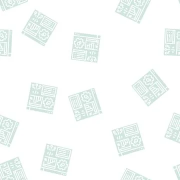 Software erp glyph seamless pattern Stock Illustration