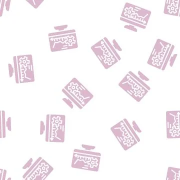 Software erp glyph vector seamless pattern Stock Illustration