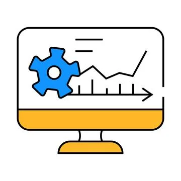 Software erp icon color illustration Stock Illustration