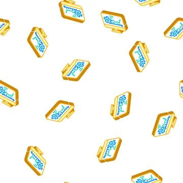 Software erp isometric icon seamless pattern Stock Illustration