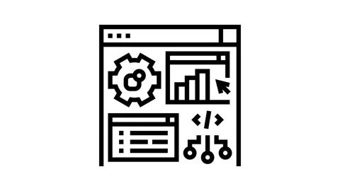 Software erp line icon animation Stock Footage 224317295