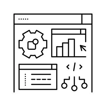 Software erp line icon vector illustration Stockillustratie