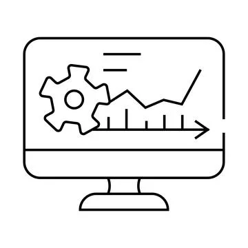 Software erp line icon vector illustration Ilustración de archivo