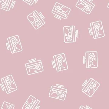 Software erp line vector seamless pattern 스톡 일러스트