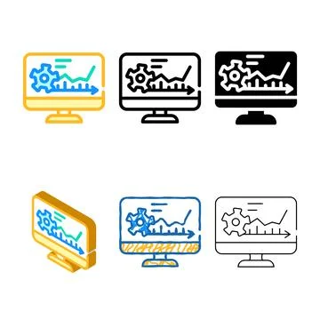 Software erp styleset color icon vector イラスト素材