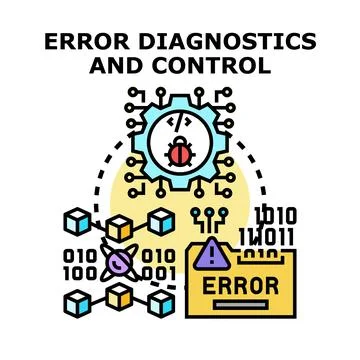 Software error diagnostics controlling system bugs concept Stock Illustration