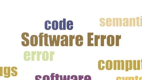 Software Error Wordcloud Animated Isolated On White Stock Footage 107207350