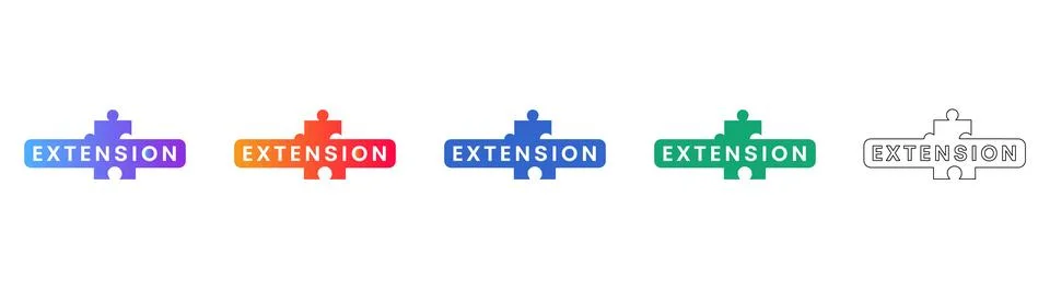 Software Extension and Plugin Feature Icon Set Stock Illustration