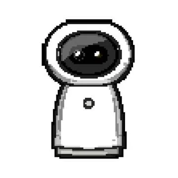 Software facial recognition camera pixel art vector illustration Stock Illustration