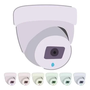 Software facial recognition camera vector cartoon graphic Stock Illustration