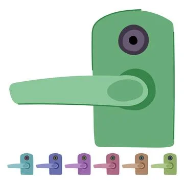 Software facial recognition lock vector cartoon graphic Stockillustratie