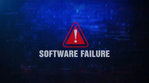 Software Failure Alert Warning Error Message Blinking on Screen . Stock Footage 98534084