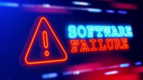 Software Failure Warning Alert Screen loop Blinking glitch Animation. Stock Footage 219079012